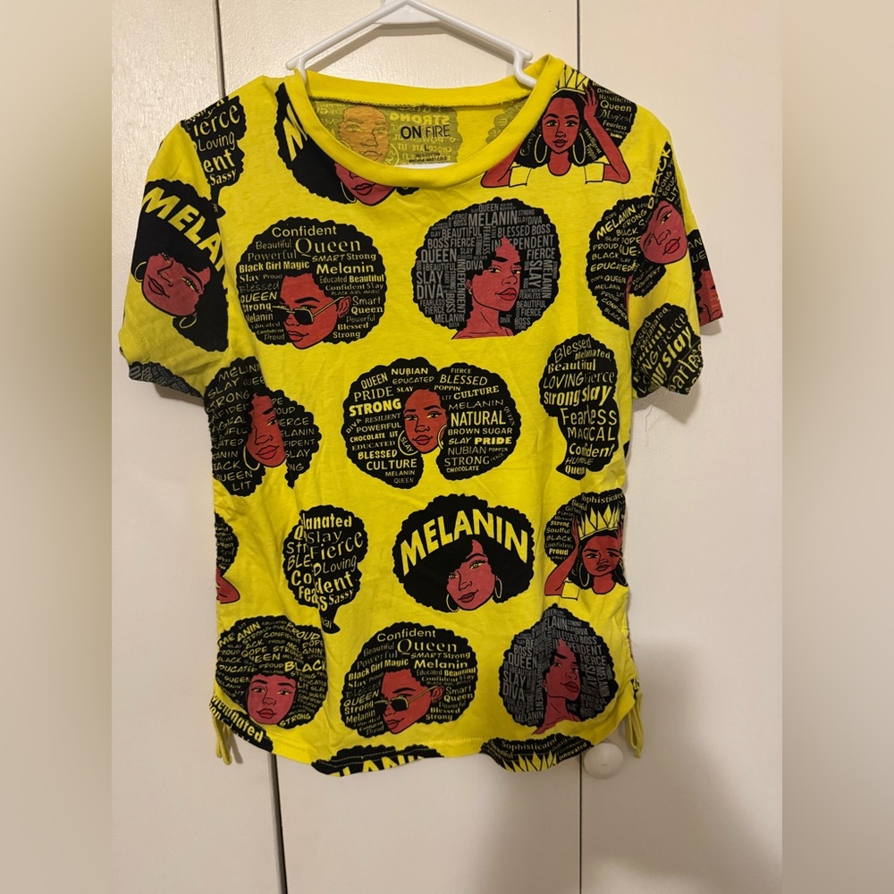 On Fire Yellow Relaxed Graphic T-Shirt